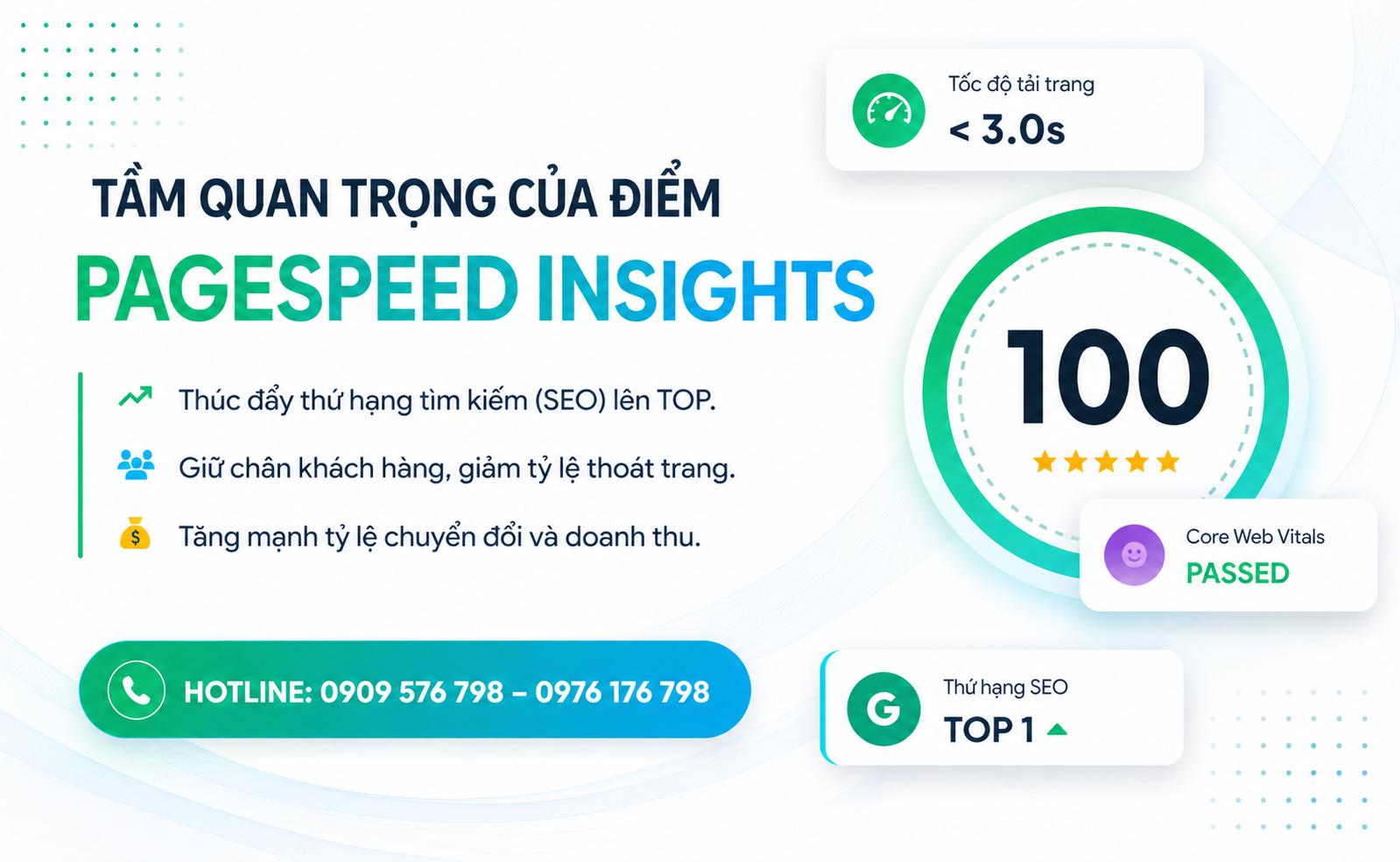 tầm quan trọng của điểm số google pagespeed insights 3s