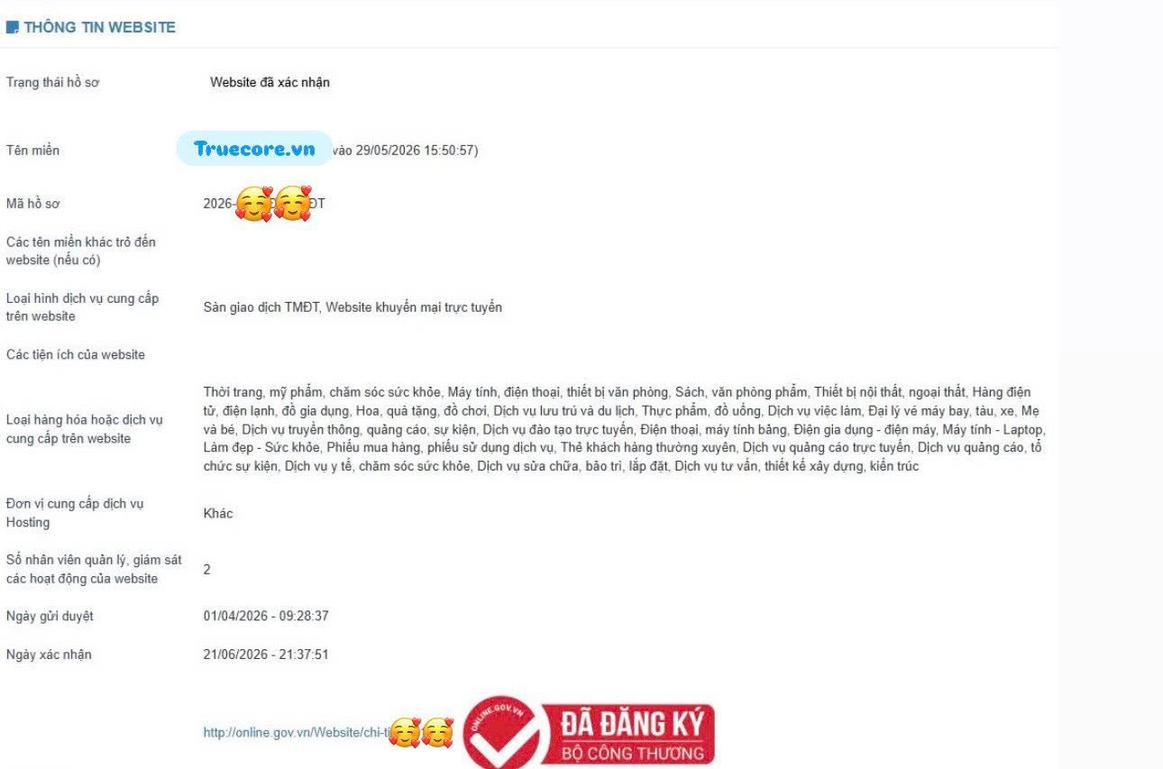 Đăng ký sàn tmĐt với bộ công thương