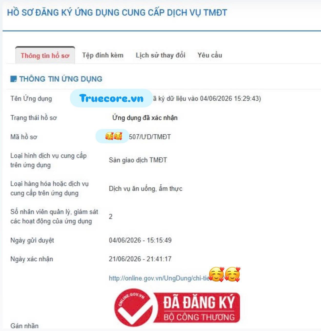 Kết quả nhận giấy phép sàn thương mại điện tử thành công
