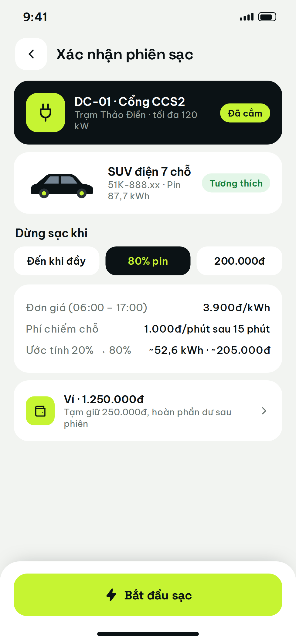 Tìm kiếm và đặt lịch trạm sạc xe điện