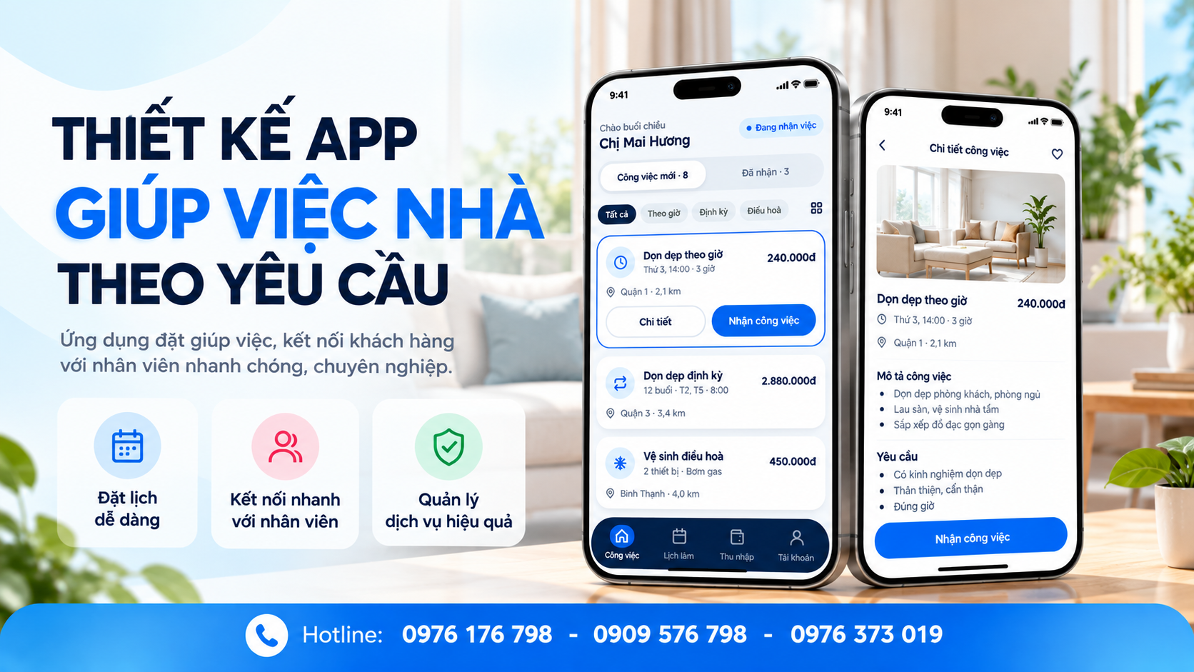 Dịch vụ thiết kế app giúp việc nhà