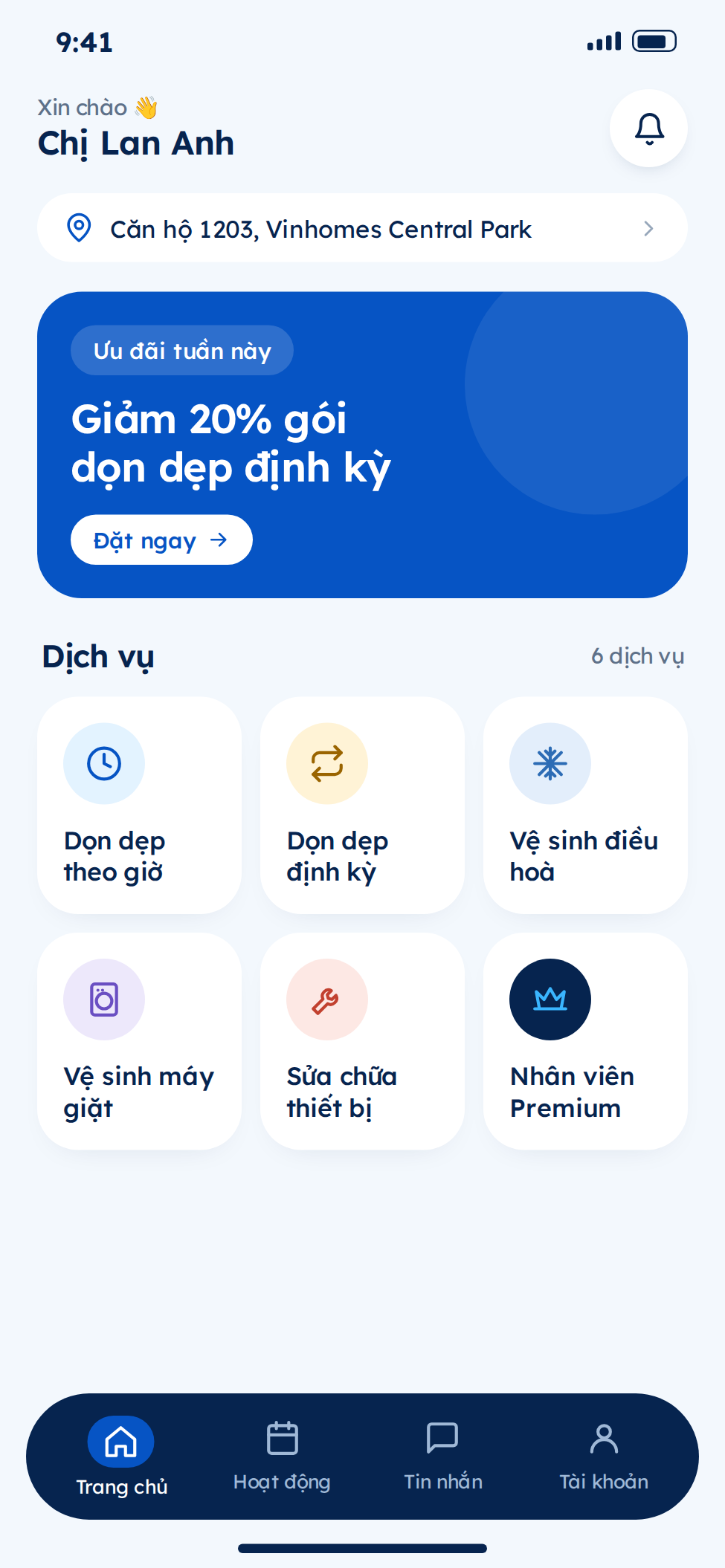 Thiết kế giao diện app khách hàng